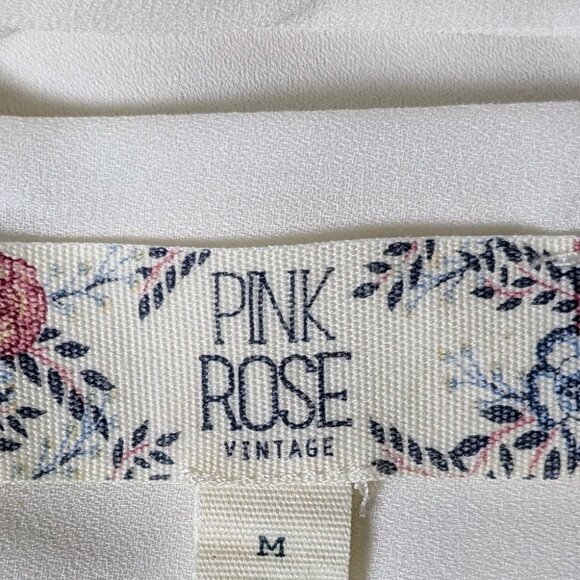 PINK ROSE VINTAGE Women's Spaghetti Straps Top Blouse  Size M  White  NWOT - Picture 5 of 6
